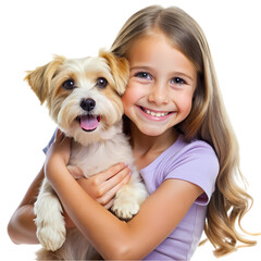 Girl and Puppy: Child's Love for Pet Dog, Happy Kid with Canine Companion