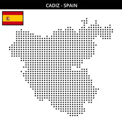 Fototapeta premium Medium square dotted map of cadiz in Spain