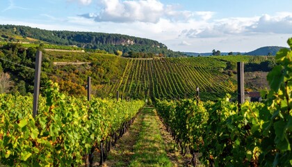 Landscape with vineyard and hills