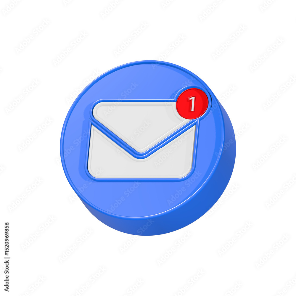 Poster mail notification icon 3d rendering