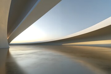 3D Minimalist Architectural – Sleek and Curved Modern Design