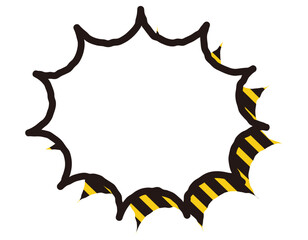 手書き風線の目立つ注意・警告吹き出し　9