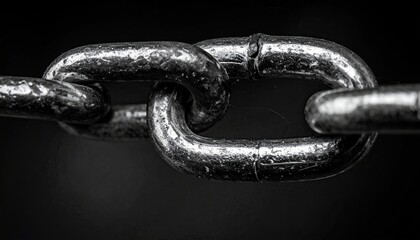 Obraz premium Close up of chains on a black background
