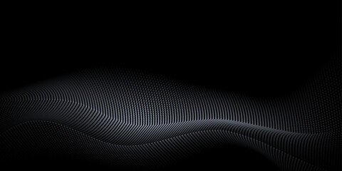 Vector abstract motion, smooth, soft wave line pattern and dot particle. Curve and fluid shape on black background. Illustration modern graphic design for luxury wallpaper or futuristic, technology