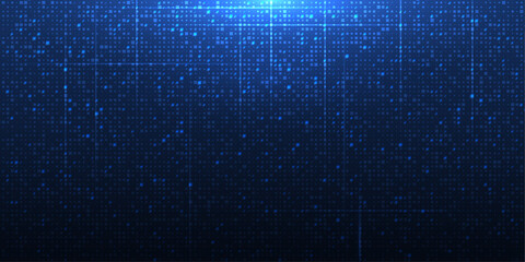 Abstract grid pixel pattern background. Vector illustration element with square, geometric mosaic, texture on dark blue color. Graphic design for digital datum, technology futuristic background