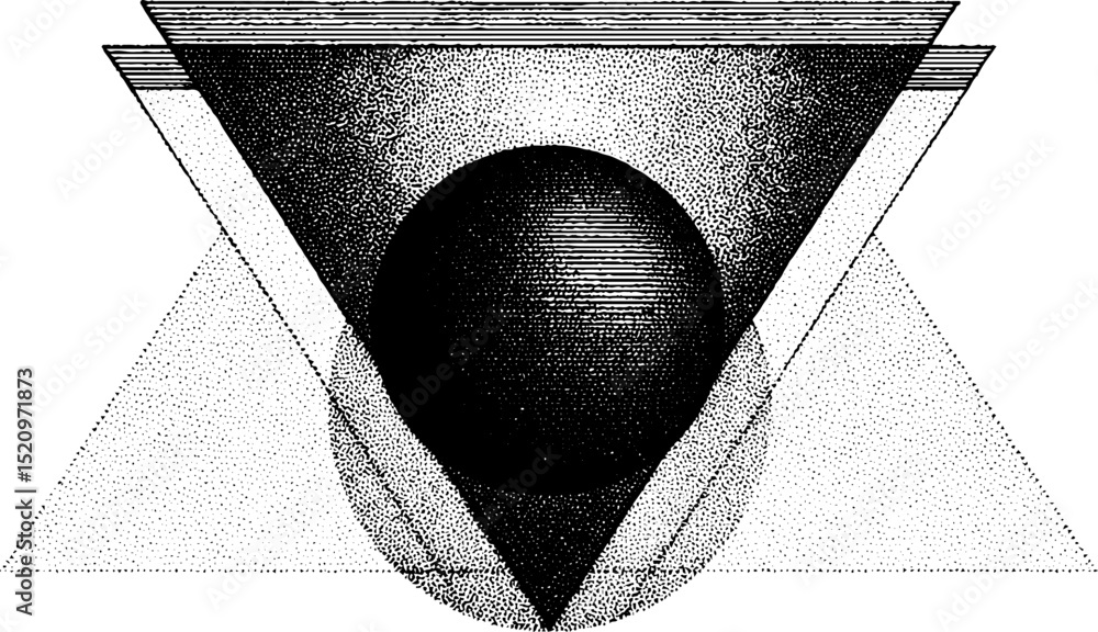 Poster abstract geometric design with intersecting lines and overlapping shapes for art prints