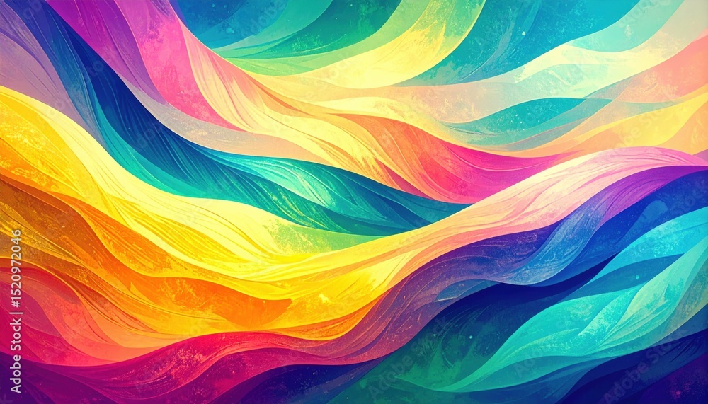 Poster dynamic color waves abstract art digital background vibrant environment creative viewpoint