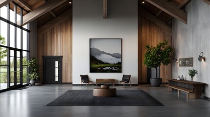 A rustic farmhouse inspired interior with cozy furnishings and decor  long title A charming and