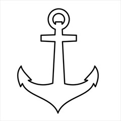 Vector Icon Sailor's iron anchor with classic form,
heavy and strong in appearance,
line art style
