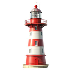 Red and White Lighthouse: Coastal Landmark, Navigation Beacon, Maritime Symbol