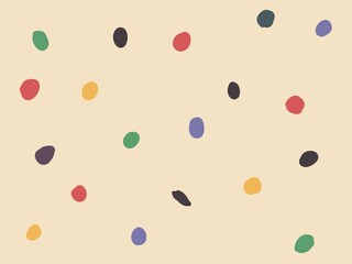 Cream yellow with colorful dots