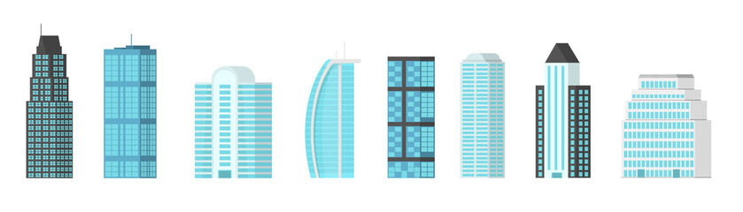 png colourful city buildings collection with skyscraper tower office facade modern architecture real estate urban residence capital cartoon structure vector illustration housing element downtown

