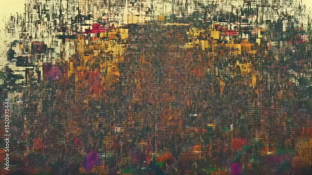 Poster abstract digital glitch background with colorful patterns and textures