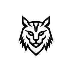 Fototapeta premium Majestic Lynx Portrait AStriking Vector Graphic Of ALynx Head Against AWhite Background