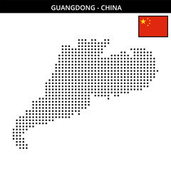 Fototapeta premium Medium square dotted map of guangdong in China