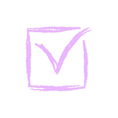 png hand-drawn pastel checkmark set with wax crayon strokes underline arrows marker checkbox fun shape frame children memo sketch icon divider chalk vector texture bullet illustration

