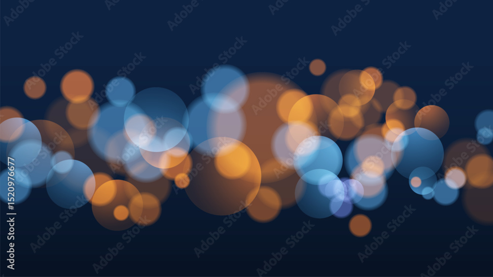 Aufkleber Futuristic bokeh lights. Abstract light effect. Blurred circle shapes. Vector illustration.