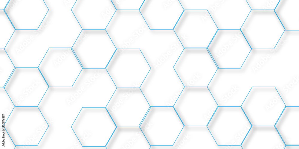 Poster abstract geometric blue texture background blue hexagon 3d background texture. 3d rendering illustra