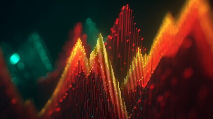 Abstract glowing waveform data visualization concept