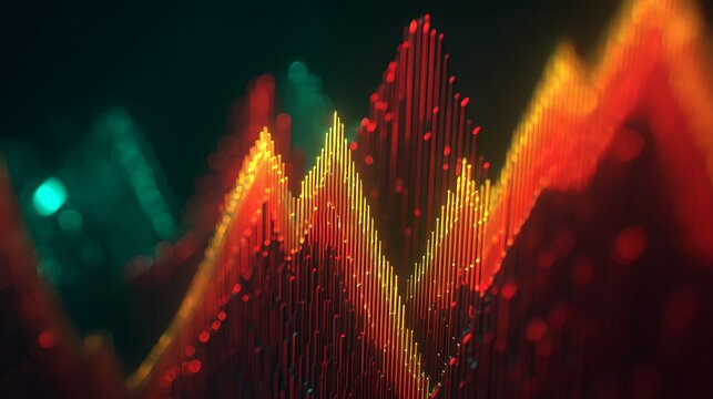 Abstract glowing waveform data visualization concept