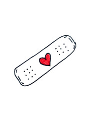 heart shaped bandage icon vector isolated white background