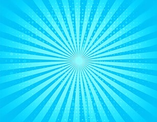 blue comic style background. artistic, burst, colourful, comic, cool, dot, dynamic, explosion, funky, graphic, halftone, lively, movement, pop, ray, splash, sunburst, trend, vibrant, Generative AI.