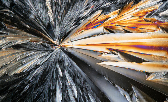 Detailed view of sugar crystal formations at micro level