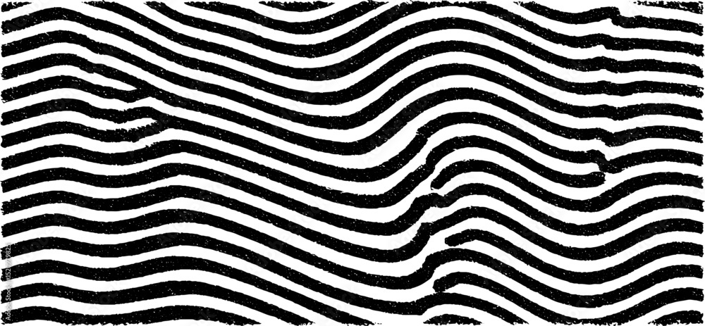 Poster abstract engraved illustration with sharp chevrons and layered wave patterns