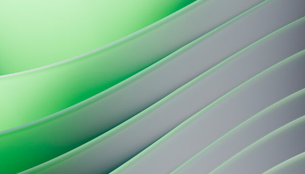 Abstract green and gray curved background with a smooth gradient design