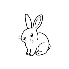 Simple Cute Rabbit Character Illustration art