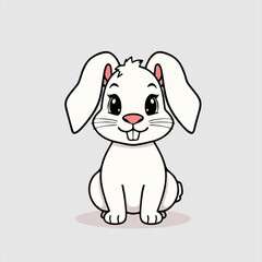 Cute Bunny Character With Floppy Ears, Adorable Rabbit Illustration