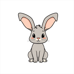 Cute Bunny Character With Floppy Ears, Rabbit Vector Illustration