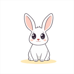 Kawaii Rabbit Character, Cute Bunny With Big Eyes
