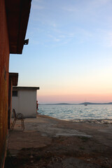 Charming retro beach Jadrija in Sibenik, Croatia.