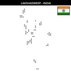 Medium square dotted map of lakshadweep in India