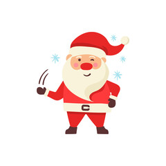 png flat cartoon santa and reindeer characters with red holiday gift snow decoration winter season joy children celebration icon christmas creative ornament pictogram illustration vector set

