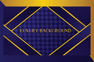 Abstract dark blue and gold luxury vector background with abstract shining golden lines.