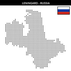 Obraz premium Medium square dotted map of Leningard in Russia