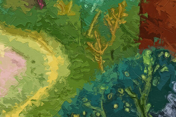 Various oil paintings, flowers, streams, chrysanthemums, rabbits, plum blossoms, beautiful mountains and rivers