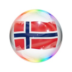 Obraz premium Norway flag in Rainbow Orb