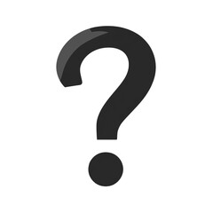 Question mark icon in clean sharp style, isolated on transparent background