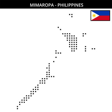 Medium square dotted map of mimaropa in Philippines