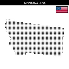 Medium square dotted map of montana in the USA