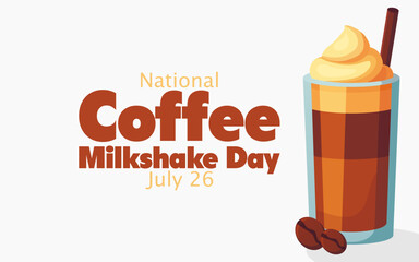 vector graphic of National Coffee Milkshake Day, ideal for National Coffee Milkshake Day celebration.