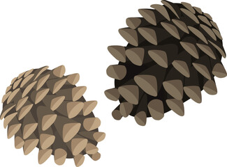 Vector cartoon illustration brown pine cone isolated on a white background. Natural botanical element, perfect for autumn, seasonal, and forest-themed designs.