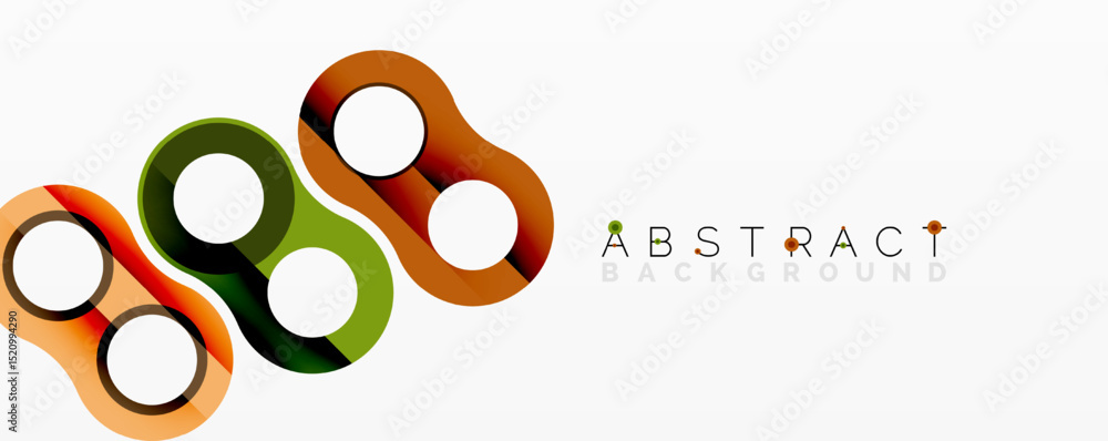 Poster Colorful overlapping circles create modern design. Simple shapes suggest connection, innovation, visual harmony. Clean aesthetic.