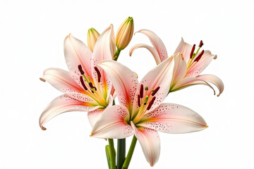 Close up white Lilly blooming in the garden.
