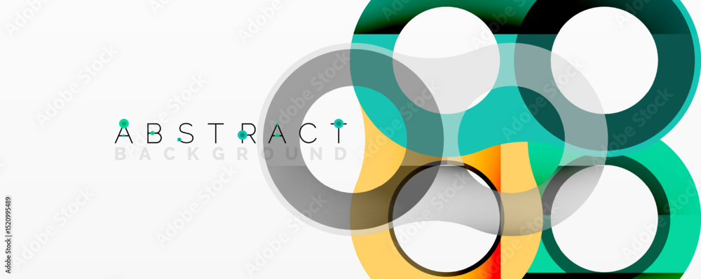 Poster modern graphic design. overlapping circles create vibrant, colorful abstract composition. clean line