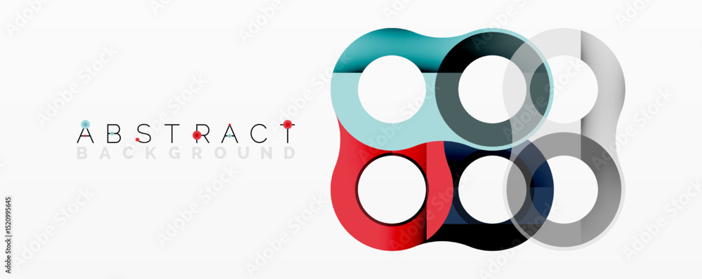Aufkleber Colorful overlapping circles create modern abstract design. Simple shapes, vibrant hues, clean aesthetic. Background element.