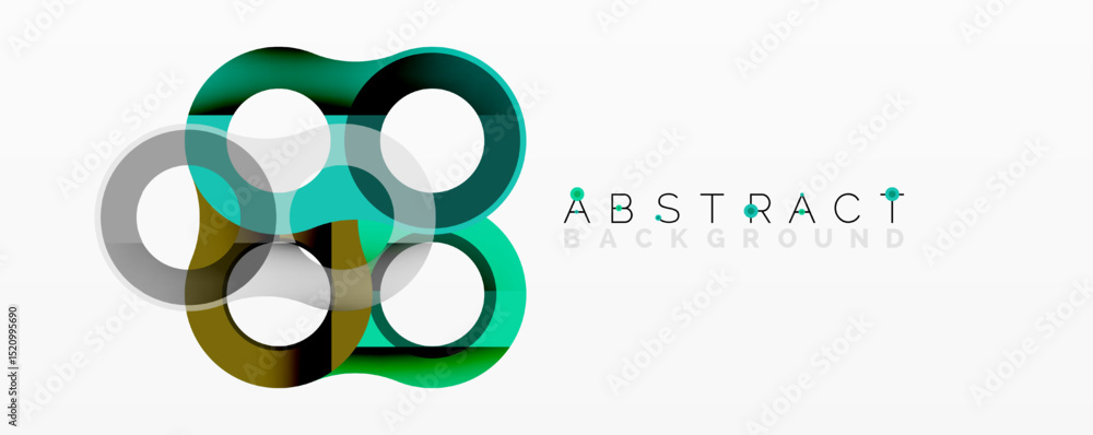 Aufkleber Abstract design features overlapping colorful loops. Modern graphic element suitable for backgrounds, branding. Simple shapes create visual interest.